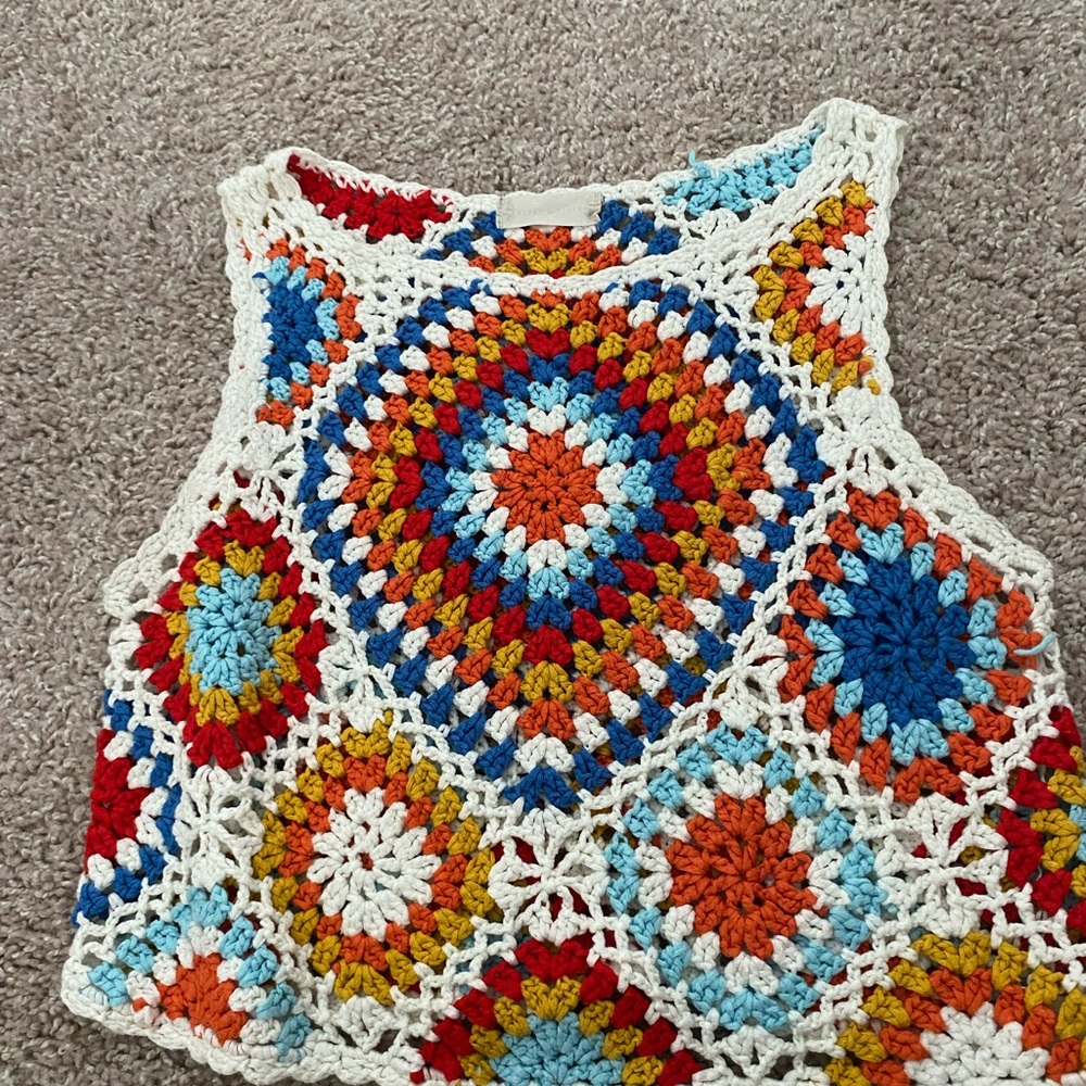 Colorful Crochet Sleeveless Top